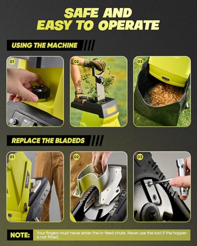 Saker Electric Wood Chipper Shredder 15-Amp Corded