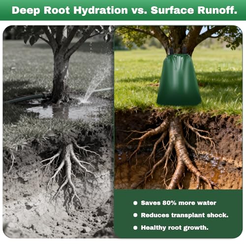 20 Gallon Tree Watering Bag 1Pc, Slow Release Drip Irrigation for New Trees, Durable PVC Deep Root Watering Device for Water Saving, Garden & Orchard