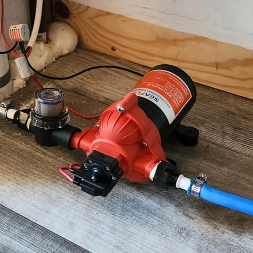 SEAFLO 33 series RV Water Pump - 12V, 3.0 GPM 45 PSI Diaphragm Pump, Self Priming On Demand Fresh Water Pump for RV Camper Boat Marine, Self Priming Pressure Pump, NSF UL 4-Year Warranty - style: 45 PSI- 3.0 GPM