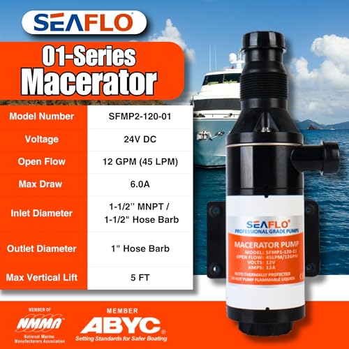 SEAFLO Macerator Pump System 24V for RV Marine 01 Series - style: 24V