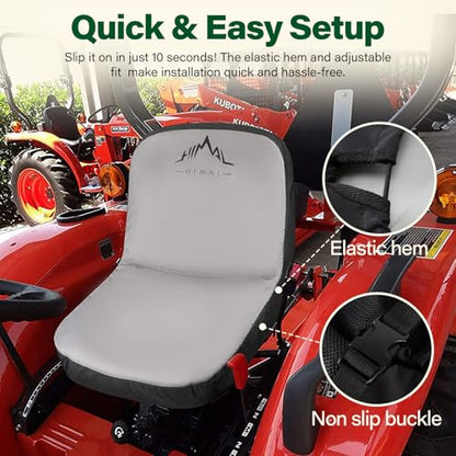 Himal Lawn Mower Seat Cover, Weatherproof Durable Tractor Seat Cover Gray M - size: Medium