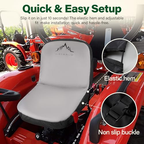 Himal Riding Lawn Mower Seat Cover, Durable 600D Polyester Oxford Durable Tractor Seat Cover,Large - size: Large
