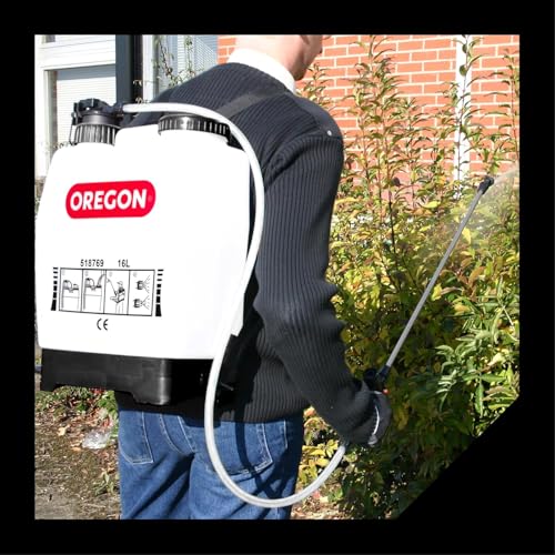 Oregon Backpack Pressure Garden Chemical/Weed Killer Sprayer with Lance and 4 Adjustable Spray Nozzles, 16 Liters, Knapsack Wearable Gardening Accessories - size: 4 Gallons (16L)