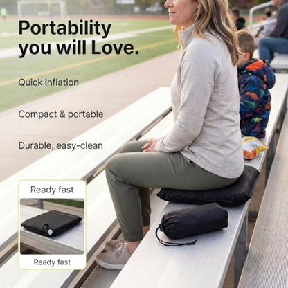 Whispering Winds Inflatable Seat Cushion - color: Black - 4pack, size: Large