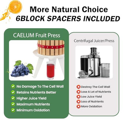 CAELUM Fruit Wine Press 3.2 Gallon, Manual Cider Maker for Kitchen Green - color: Green, size: 3.2 Gallon