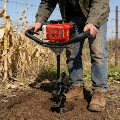 Fenceline 52cc Gas Powered Earth Auger Combo w/6 Inch Auger Drill Bit EPA Compliant