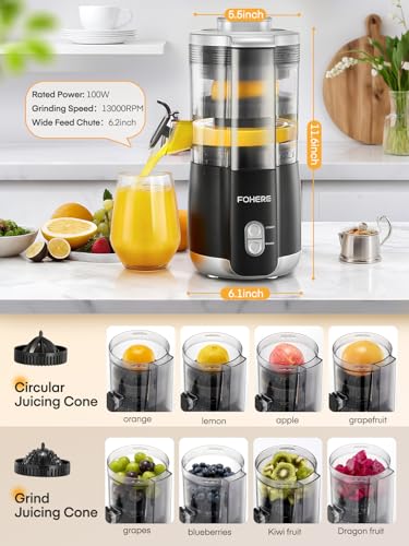 FOHERE Electric Citrus Juicer for Orange and Lemon