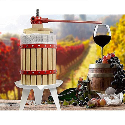 Fruit Wine Press and Crusher,100% Nature Apple&Grape&Berries Crusher Manual Juice Maker for Kitchen