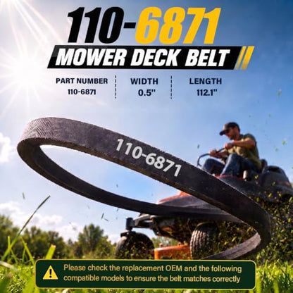 110-6871 Deck Belt 112.1" x 0.5" Replacement for Toro TimeCutter - size: 110-6871