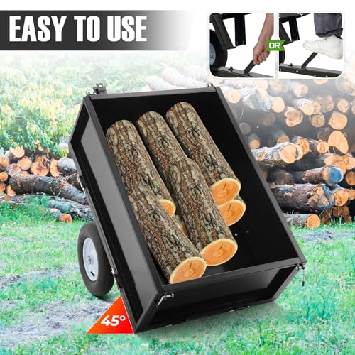 500 LBS Tow Behind ATV Trailer Dump Cart, 11 CU.FT Pull Behind Garden Cart