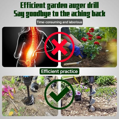 6 Inch Auger Bit Pneumatic Column Fence Digger Soil Drill Bit 6 Inch Ball Bed Digging Pile Hole Planting Tool for Inside Diameter 3/4 Inch Shaft Auger - size: 6 Inch