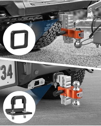 Kohree 6" Adjustable Trailer Hitch with Anti Rattle Clamp Fit 2" Receiver - color: Orange, size: 6" Drop Hitch