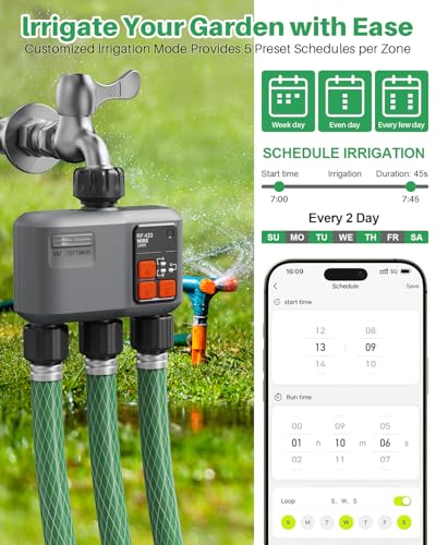 WiFi Sprinkler Timer 3 Zone, 984ft Range Smart Water Timer for Garden Hose - style: 3 Zone