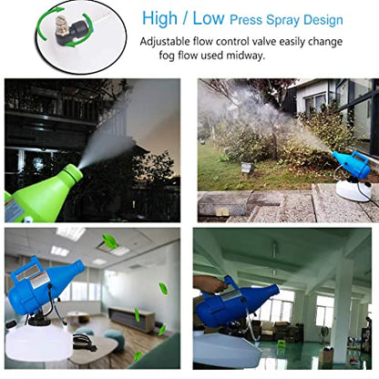 Electric ULV Portable Fogger Sprayer Machine 4.5L (1.2 Gallon) Cold Fogger Machine Spraying Distance 30ft for Home, Hotel, Church, School, Yard
