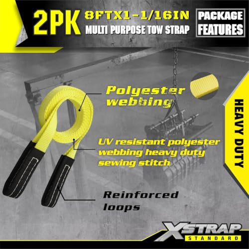 XSTRAP STANDARD 2PK 1"x8' Lift Sling Straps Wear Guard End Heavy Duty Strap - style: 2pk 1''x8ft