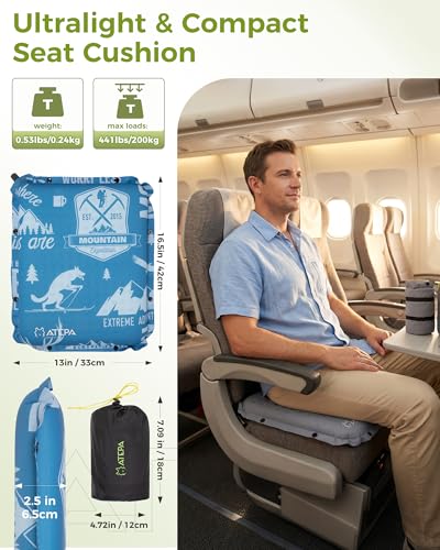 ATEPA Inflatable Seat Cushion - color: XL - 1 Pack Bluetrail
