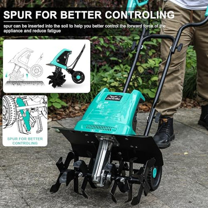 IncwBo 17'' 15-AMP Corded Electric Garden Roto Tiller Cultivator Powerful - size: 15 AMP-17 INCH