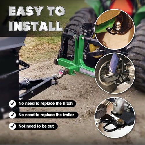 Three-Way Hitch Attachments Fit for ATV/UTV Type Trailers Universal 3-Way Hitch ATV Attachment
