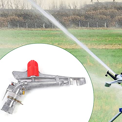1.5 inch Agriculture Irrigation Spray Gun, 360°Adjustable Irrigation Sprinklers 2 Spray Nozzles Large Area Lawn Sprinkler for Farms
