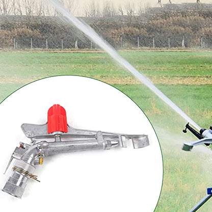 1.5 inch Agriculture Irrigation Spray Gun, 360°Adjustable Irrigation Sprinklers 2 Spray Nozzles Large Area Lawn Sprinkler for Farms