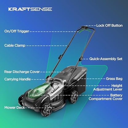 18" 40V Cordless Lawn Mower for Small to Medium Yards, Capable of Gas-Like Cuts with Brushless Motor, Used for Mulching/Bagging, 6 Heights for Seasonal Grass, Dual 5.0Ah Batteries Included