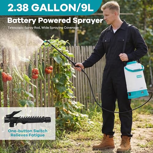 Garvee 1.32 Gal 12V Battery Sprayer,0-60PSI, Nozzle & Wand,2Ah Battery - size: 1.32 gal