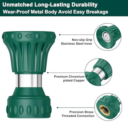 FANHAO Fireman Style Hose Sprayer Nozzle, High Pressure Adjustable Sprayer - color: Green