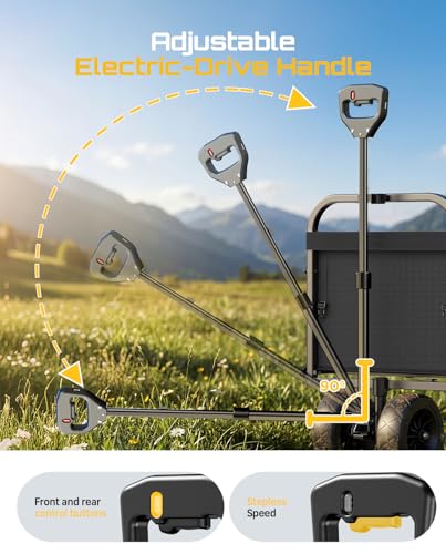 SEESII Electric Wagon Cart with 2 x 4.0Ah Batteries, 330Lbs