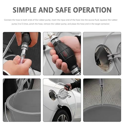 Gas Siphon Pump for Gasoline & 6.5FT Gas Siphon Hose