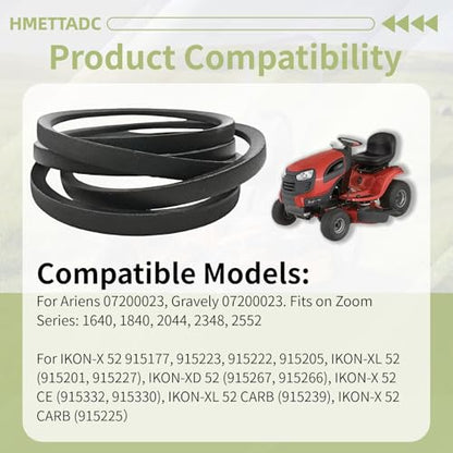 07200023 Deck Belt 1/2” x 145” for Ariens Gravely ZTX 52” Deck - size: 07200023(1/2"x 145")