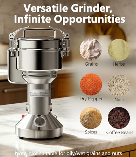 Electric Grain Mill 300g Flour Mill Home for Wheat Corn Rice Herbs Spices - size: 300g