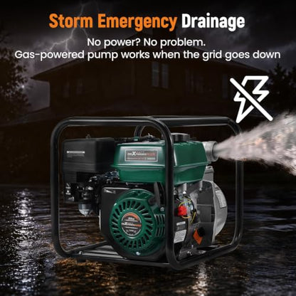 maXpeedingrods Gas Powered Water Pump 2 inch,158 GPM 7HP Semi Trash Pump
