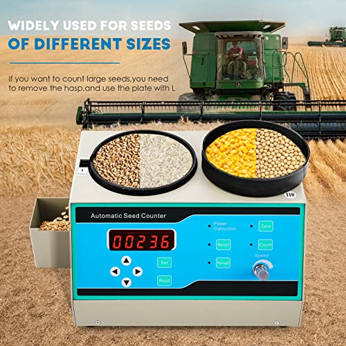 CGOLDENWALL Automatic Counter Machine Microcomputer Counting Instrument for Rice Seeds Soybean Corn Wheat Sunflower Vegetable Grain Blue(SLY-C for Various Shapes)