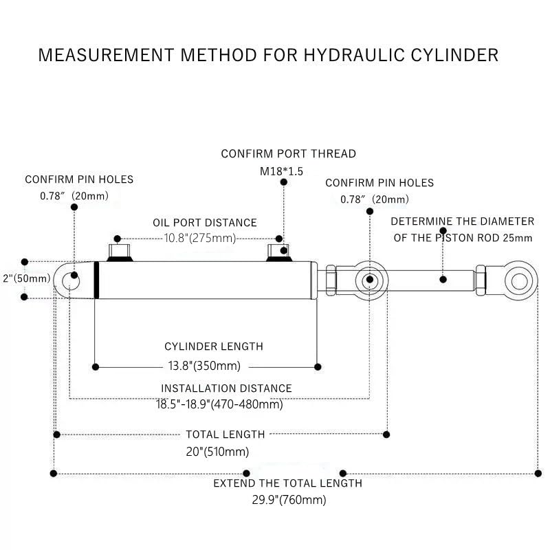 1.5" Bore Double Acting Hydraulic Cylinder, 10" Stroke Options, Welded Hydraulic Ram, 3000 PSI for Farm Equipment, Trailers, Machinery & DIY Projects（1.5 * 10） - size: 1.5*10