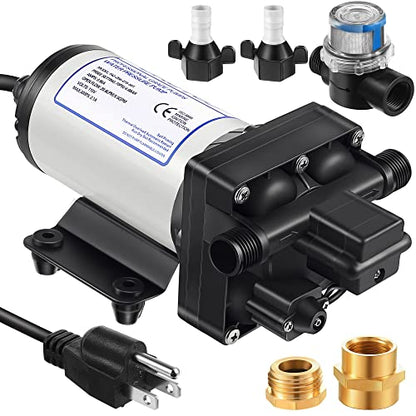 Water Pressure Booster Pump 110V 5.5GPM 70PSI Self Priming Water Pump - color: Black, size: Medium