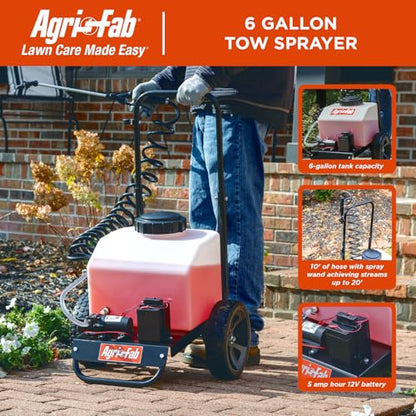 Agri-Fab 45-0595 Push Sprayer 6 - Gallon Capacity, White Tank, 1.0 GPM, 40 PSI Pump' 5 amp hr 12 Volt Battery - style: 6-Gallon Push Sprayer