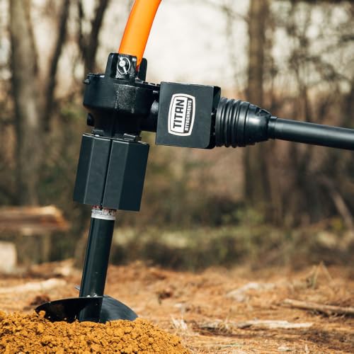 Titan Attachments Auger Bit for 3 Point Post Hole Digger, 24" Drilling Depth with Fishtail Point, HD Steel, Digging Bit Only (Auger Bit Diameter: 12")