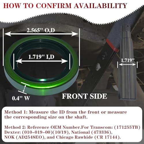 10pcs Trailer Wheel Hub Grease Seal Kit 1.719'' I.D x 2.565'' O.D - size: 10 Pcs