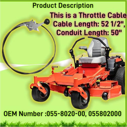 055-8020-00 055802000 Throttle Control Cable Compatible with Bad Boy Mowers - size: 055-8020-00