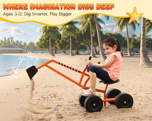 Albott Ride On Sand Digger Excavator Toys - color: Orange