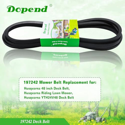 532197242 197242 Deck Belt 5/8'' x 138-3/4'' for Husqvarna 48 inch Deck Belt YTH2348, YTH24V28, Craftsman, AYP Riding Lawn Mower, Replaces 532197242 Husqvarna Deck Drive Belt 593773401 - size: 197242