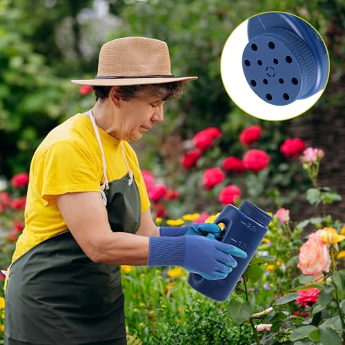 Handheld Spreader Set with Scoop & Gloves for Seed, Salt, De-icer,Blue - color: Blue