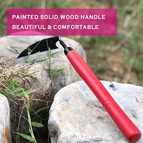 Grass Sickle Hoe Gardening Handheld Tool Weeding Tools for Garden (Red) - color: Red