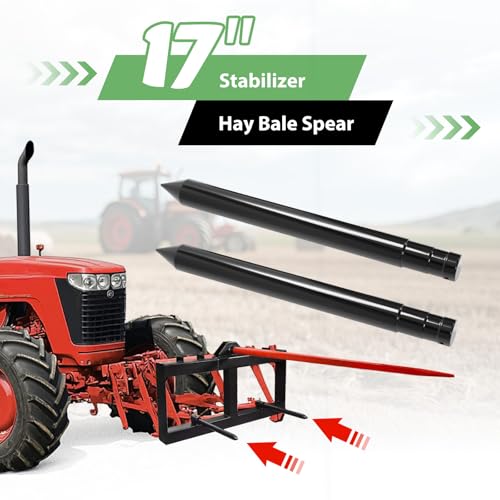 Wutist 17" Hay Bale Spear Stabilizer for Skid Steer Mount Plate Tractors