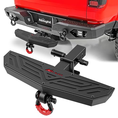 Nilight Hitch Step 2" Receiver Universal with Anti-Theft D-Ring Shackle - color: Hitch Step w/D-Ring Shackle