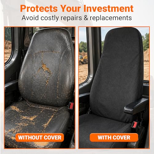 Jay's Equipment Seat Covers Super High Back, Heavy-Duty Canvas 20X35 - color: Black