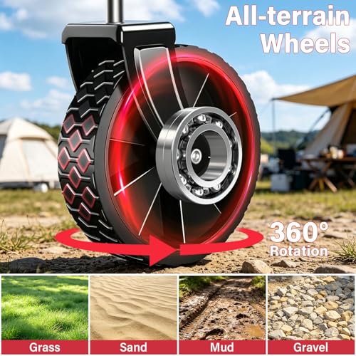 Collapsible Wagon Cart, Folding Cart with 360LBS Capacity, Black - color: Black_360lbs