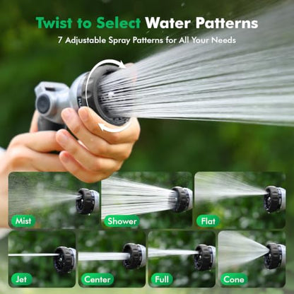 RESTMO Water Hose Nozzle, Metal Garden Sprayer, Medium Duty, Leak-proof - color: Black