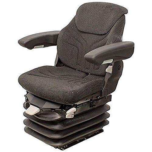 7922-P6688 Black/Gray Seat & Suspension Assy Fits John Deere, Case IH