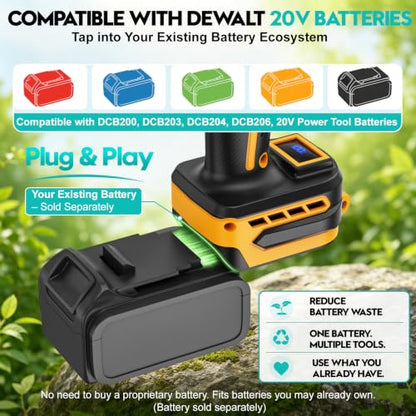 3-in-1 Battery Powered Mister Compatible for Dewalt 20V (NO Battery) - color: Yellow